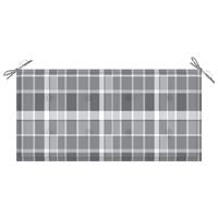 vidaXL Tuinbankkussen ruitpatroon 100x50x3 cm stof grijs