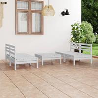 vidaXL 5-tlg. Garten-Lounge-Set Weiß Kiefer Massivholz 