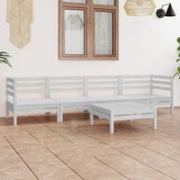 vidaXL 5-tlg. Garten-Lounge-Set Weiß Kiefer Massivholz 