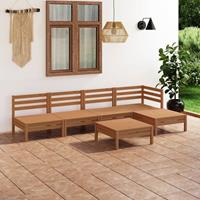 vidaXL 6-tlg. Garten-Lounge-Set Massivholz Kiefer Honigbraun 