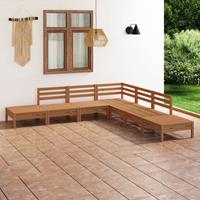 vidaXL 7-tlg. Garten-Lounge-Set Massivholz Kiefer Honigbraun 