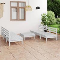 vidaXL 7-tlg. Garten-Lounge-Set Weiß Massivholz Kiefer 