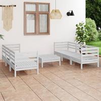 vidaXL 7-tlg. Garten-Lounge-Set Weiß Massivholz Kiefer 