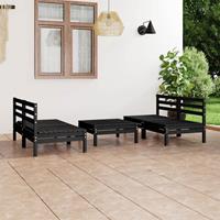 vidaXL 5-tlg. Garten-Lounge-Set Schwarz Massivholz Kiefer 