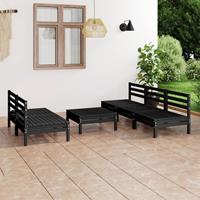 VidaXL 6-tlg. Garten-lounge-set Schwarz Massivholz Kiefer