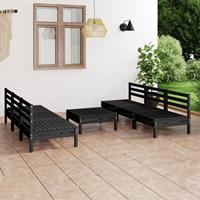 vidaXL 7-tlg. Garten-Lounge-Set Schwarz Massivholz Kiefer 