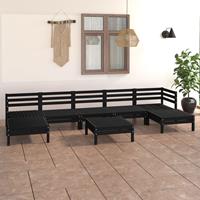 vidaXL 8-tlg. Garten-Lounge-Set Schwarz Massivholz Kiefer 