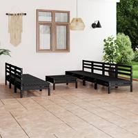 VidaXL 8-tlg. Garten-lounge-set Schwarz Massivholz Kiefer