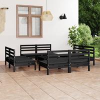 VidaXL 9-tlg. Garten-lounge-set Schwarz Massivholz Kiefer