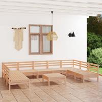 vidaXL 10-tlg. Garten-Lounge-Set Massivholz Kiefer 