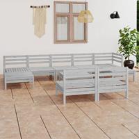 vidaXL 10-tlg. Garten-Lounge-Set Weiß Kiefer Massivholz 