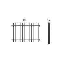 GAH ALBERTS GAH Zaun-Anbauset Chaussee | Schwarz matt oder Anthrazit | Höhe 100 oder 120 cm | Länge 2 m