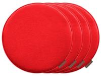 Magma Baumwoll-Mischung Sitzkissen Uni Rund Avaro Rot 35 cm