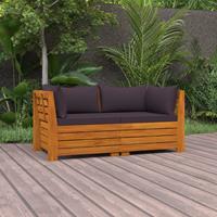 vidaXL 2-Sitzer-Gartensofa mit Kissen Massivholz Akazie 