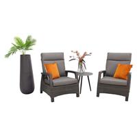 Merkloos Vdg Darwin Verstelbare Loungestoelen + Bijzettafel Rond - Antraciet