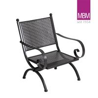 Gartentraum.de Hochwertiger Loungesessel aus Schmiedeeisen für den Garten - MBM - Loungesessel Romeo Elegance / ohne Sitzkissen