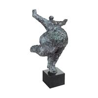 Gartentraum.de Bronzefigur Tänzerin auf Sockel - opulente Statur - Balance 28