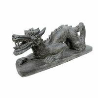 Gartentraum.de Chinesischer Steinguss Drache auf Sockel für die Gartengestaltung - Yuyan / Links