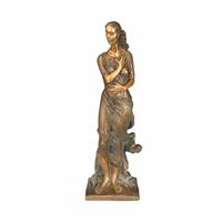 Gartentraum.de Stilvolle Bronzestatue stehende Frauenfigur - Winter