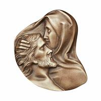 Gartentraum.de Outdoor Bronze Wandrelief Maria mit Jesus - Heiligenrelief Unas / Bronze braun