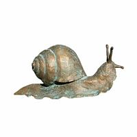 Gartentraum.de Große Schnecke aus Bronze als Gartenfigur - Schnecke