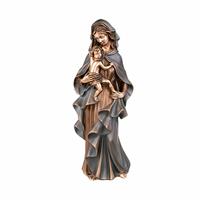 Gartentraum.de Gartenstatue Maria mit Kind aus Bronze - Madonna Silvia / 20x9x6cm (HxBxT) / Bronze braun