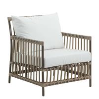 Gartentraum.de Brauner Outdoor Loungechair aus Alu Rattan für die Sitzecke - Loungechair Caya / ohne Sitz- und Rückenkissen