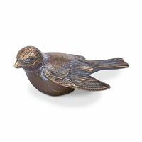 Gartentraum.de Bronze Gartendekoration - Vogelskulptur - Vogel Bano / Bronze Patina grün