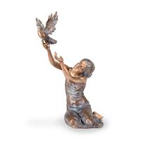 Gartentraum.de Frauenfigur aus Bronze mit Taube - limitiert - Naiara / Bronze braun