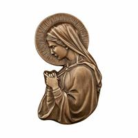 Gartentraum.de Bronzerelief als Wanddeko - Madonna betend - Marienrelief links / Bronze braun