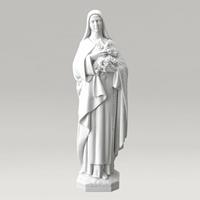 Gartentraum.de Heilige Maria Gartenstatue mit Blumen - Marmorguss - Madonna Stella / 40x12x14cm (HxBxT)