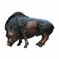 Gartentraum.de Braune Wildschwein Dekoskulptur aus Bronze - Wildschwein Lie