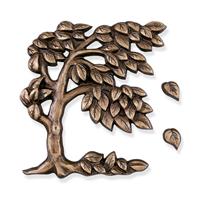 Gartentraum.de Baumfigur für Wände aus Bronze/Aluminium - Baum im Wind / Bronze braun