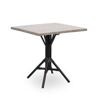 Gartentraum.de Quadratischer Outdoor Bistrotisch aus Aluminium mit Tischplatte in Granit Optik - Kaffeetisch Nordin / Schwarz