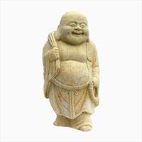 Gartentraum.de Laufende Deko Buddha-Figur aus Steinguss - Amida  / Antikgrau