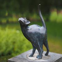 Gartentraum.de Bronze Katzen Tierfigur im modernen Design - Luna