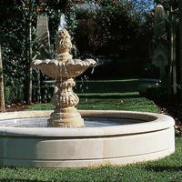 Gartentraum.de Garten Brunnen Umrandung Sandstein - Fontana Anni / Portland weiß
