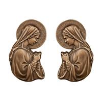 Gartentraum.de Bronze Wandrelief Set - betende Madonnen - Marienrelief Set / Bronze braun