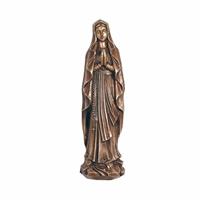 Gartentraum.de Betende Wandmadonna aus Bronze mit Kette - Madonna Paola / Bronze Patina grün