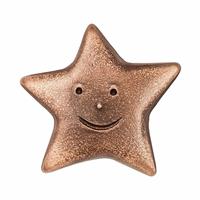 Gartentraum.de Kleine Stern Wand Metallfigur - Kinderfigur - Stern mit Gesicht / Bronze braun