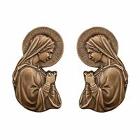 Gartentraum.de Bronze Wandrelief Set - betende Madonnen - Marienrelief Set / Bronze dunkelbraun