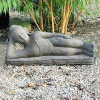 Gartentraum.de Außergewöhnlicher Liegender Budda aus Stein / 75 cm