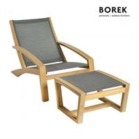 Gartentraum.de Loungeset Hocker & Sessel von Borek - Teakholz - Lounge Luxx