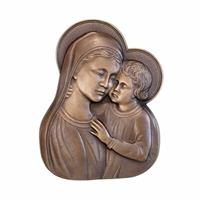 Gartentraum.de Outdoor Wandrelief Maria mit Kind aus Bronze - Madonna Teresa / Bronze braun