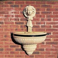Gartentraum.de Antik Wandbrunnen aus Stein - Walcot Hall / Terrakotta