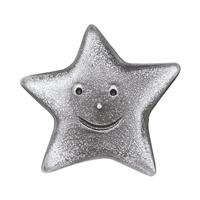 Gartentraum.de Kleine Stern Wand Metallfigur - Kinderfigur - Stern mit Gesicht / Aluminium dunkelgrau