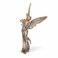 Gartentraum.de Musikalischer Engel aus Bronze mit Instrument - limitiert - Tristique / Bronze Wachsgusspatina