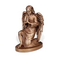 Gartentraum.de Robuster Bronzeengel als Außendekoration - Cherubim / Bronze Patina Wachsguss