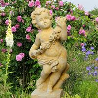 Gartentraum.de Barock Putte Steinfigur - Amor / Sand