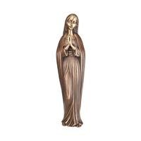 Gartentraum.de Betende Madonna Bronzestatue - wetterfest - Madonna Dolores / 62x17x12cm (HxBxT) / Bronze Patina grün